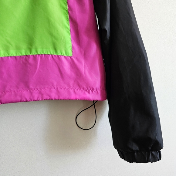 NASA Pink Green Neon Colorblock Windbreaker Pullover by Chemistry – Size L - Picture 5 of 16